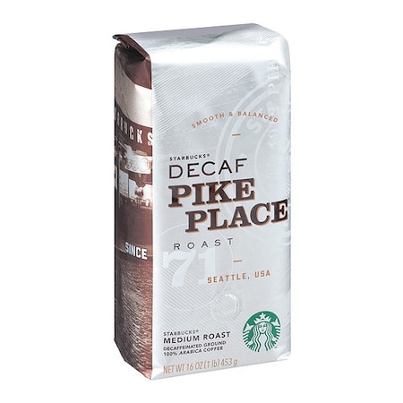 Starbucks Coffee, 1 lb., Grain, Decaf, Pike SBK12411962 | Zoro