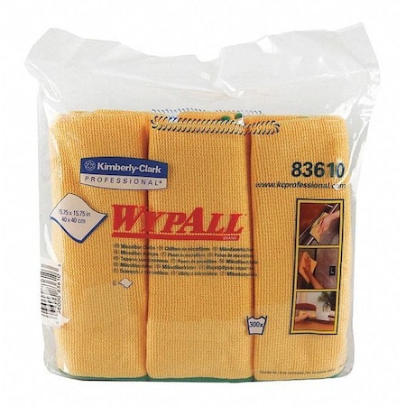 Wypall Microfiber Cleaning Cloth, Yellow, 6PK 83610