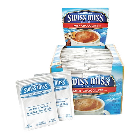 Swiss Miss Hot Cocoa, Cocoa, Packet, Non-Caffeinated, Powder, 36.5 oz, 50 PK 47491