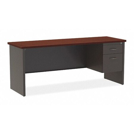 Lorell Desk, 24"x72", Dbl Ped, Black/Wl 79162