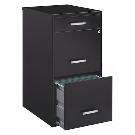 Space Solutions 14.25 in W 3 Drawer SOHO Vertical, Black 20990 | Zoro