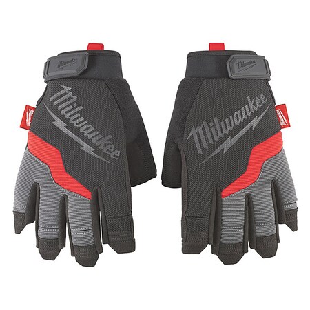 Milwaukee Tool Gloves, Work, Fingerless, Medium 48-22-8741