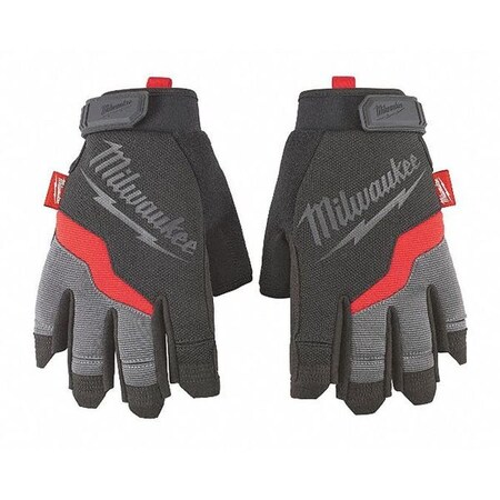 Milwaukee Tool Fingerless Work Gloves - Small, Small, Red/Black/Gray 48-22-8745