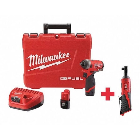 Milwaukee Tool Cordless Combination Kit, 12.0V 2553-22, 2457-20