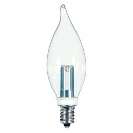 Satco Bulb, LED, 1W, 120V, CA8, Base E12, 27K S9153