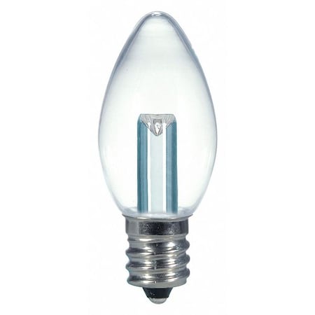 Satco Bulb, LED, 0.5W, 120V, C7, Base E12, 27K S9156