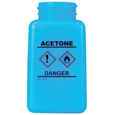 Graduated Acetone Bottle,6 oz.,HDPE,Blue -  MENDA, 35731