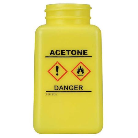 Graduated Acetone Bottle,6 oz.,Yellow -  MENDA, 35733