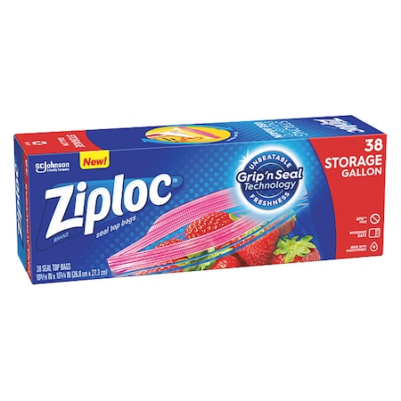 Ziploc Slide Seal Reclosable Bag 10-9/16" x 10-3/4", 1.75 mil, Clear, Pk38 314470