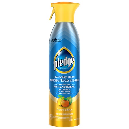 Pledge Everyday Clean Disinfectant Cleaner, Trigger Spray Can, 9.7 oz, Antibacterial, Fresh Citrus, PK6 382905
