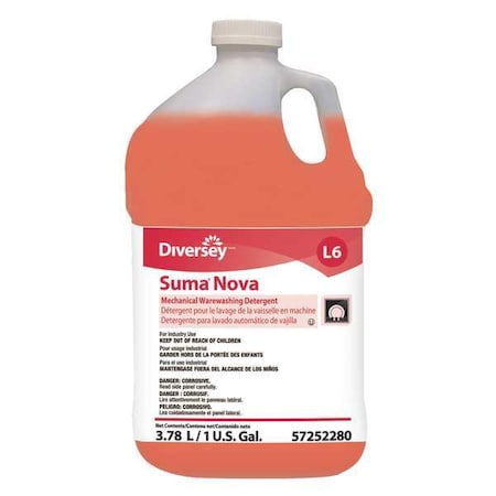Diversey Dishwashing Detergent, 1 gal., Ammonia, PK4 957252280