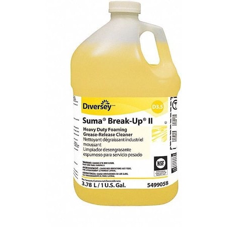Diversey Degreaser, 1 Gal Jug, Liquid, Yellow, 4 PK 95499058