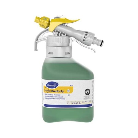 Diversey Degreaser, 1.5L Hose End Connection Bottle, Liquid, Dark Green, 2 PK 93313117
