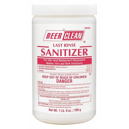 BEER CLEAN Sanitizer, 25 oz. Bottle, Unscented, Yellow, 2 PK 90203