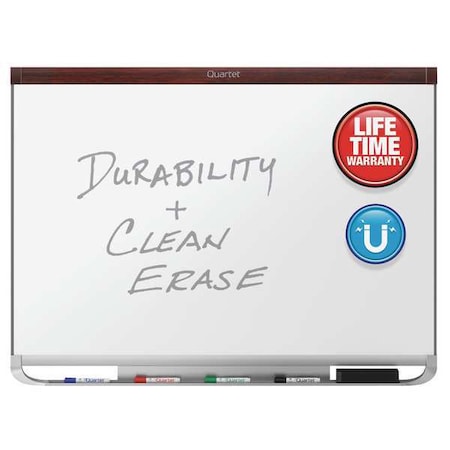 Quartet Dry Erase Board, Porcelain, 48 in, 96 in, Fiberglass/Plastic Frame, White P558MP2