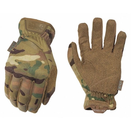 Mechanix Wear Tactical Glove, Synthetic Leather Palm, 10" Length, Stretch Elastic Cuff, Full Finger, Multicam FFTAB-78-009