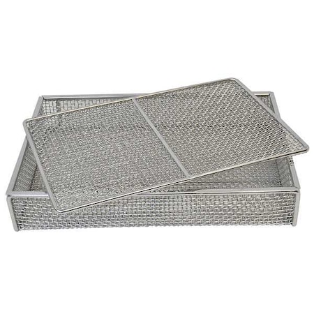 Marlin Steel Wire Products Rectangular Parts Washing Basket, #4 Mesh Size, Stainless Steel, Silver 02035002-38