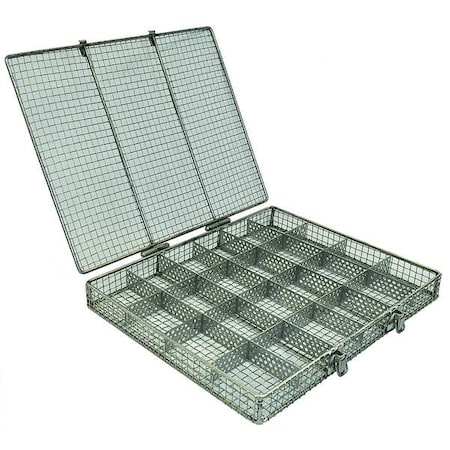 Marlin Steel Wire Products Rectangular Parts Washing Basket, #2 Mesh Size, Stainless Steel, Silver 02035003-38
