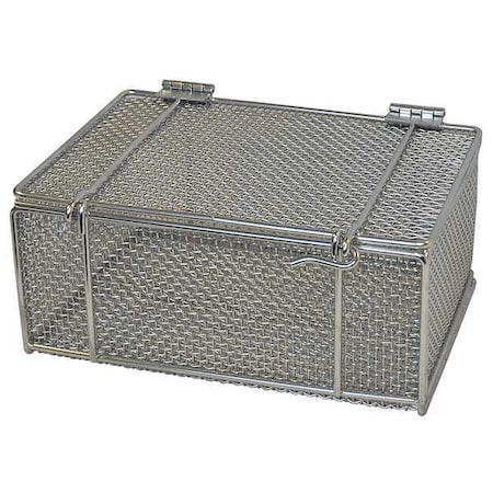 Marlin Steel Wire Products Rectangular Parts Washing Basket, #4 Mesh Size, Stainless Steel, Silver 00-00304002-31