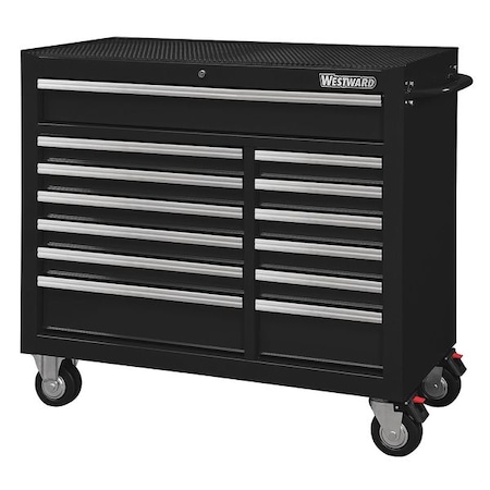 Westward WESTWARD Rolling Tool Cabinet, 13-Drawers, Gloss Black