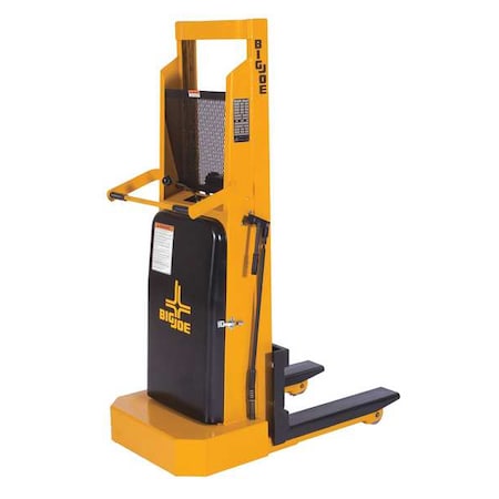 Big Joe Powered-Lift/Manual-Push Fork-Over Stacker: 1,500 lb Load Capacity, Powered/Manual IBH