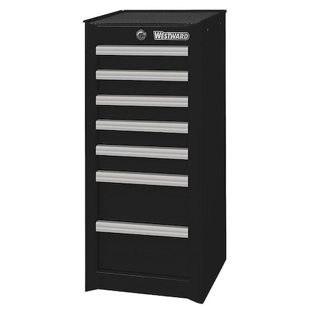 Westward WESTWARD Side Cabinet, 7-Drawers, Powder Coated Black