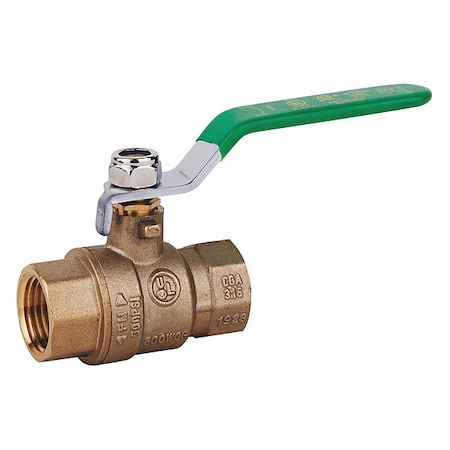 Zoro Select 3/4" FNPT Brass Ball Valve Inline 107-824NL
