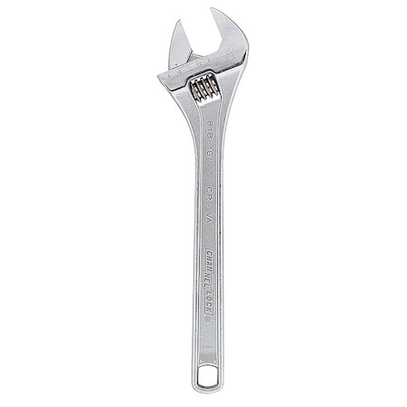Channellock Adj. Wrench, 18", 2-1/8" Cap., Chrome 818