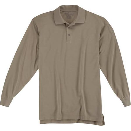 5.11 Tactical Polo Shirt, 40% Polyester, 60% Cotton, Button, 2 Pocket(s), Tan, M 72057