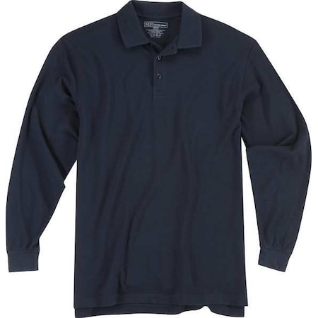 5.11 Tactical Polo Shirt, 40% Polyester, 60% Cotton, Button, 2 Pocket(s), Dark Navy, 2XL 72057