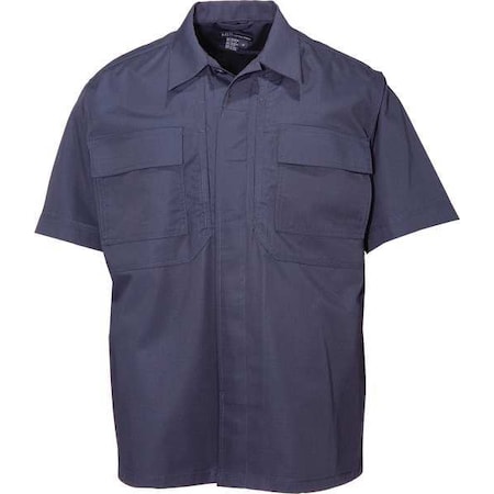 5.11 Tactical Shirt, 35% Cotton, 65% Polyester, Button, Hook-and-Loop, 6 Pocket(s), Navy, M 71339
