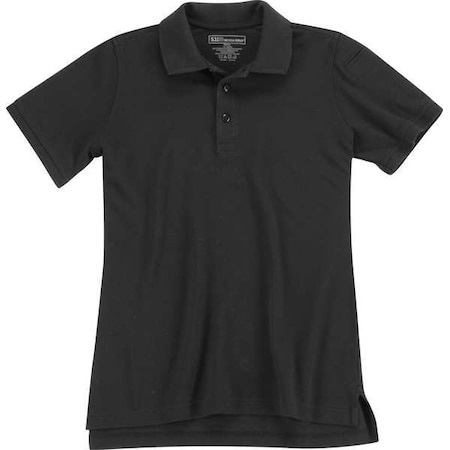5.11 Tactical Polo Shirt, 40% Polyester, 60% Cotton, Button, 1 Pocket(s), Black, XL 61173