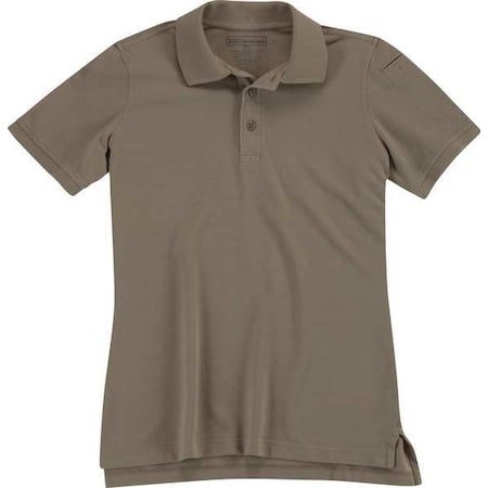 5.11 Tactical Polo Shirt, 40% Polyester, 60% Cotton, Button, 1 Pocket(s), Tan, S 61173