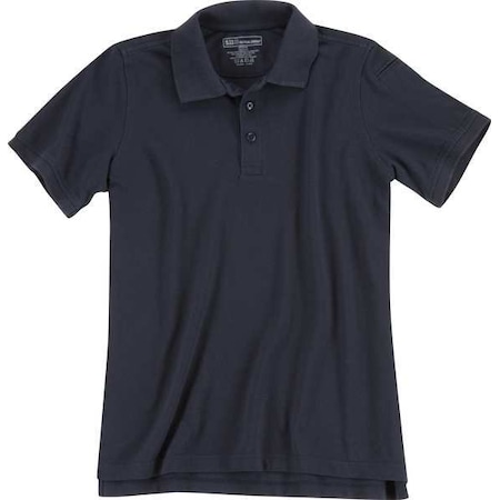 5.11 Tactical Polo Shirt, 40% Polyester, 60% Cotton, Button, 1 Pocket(s), Navy, L 61173