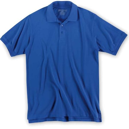 5.11 Tactical Polo Shirt, 40% Polyester, 60% Cotton, Button, 2 Pocket(s), Royal Blue, L 41180