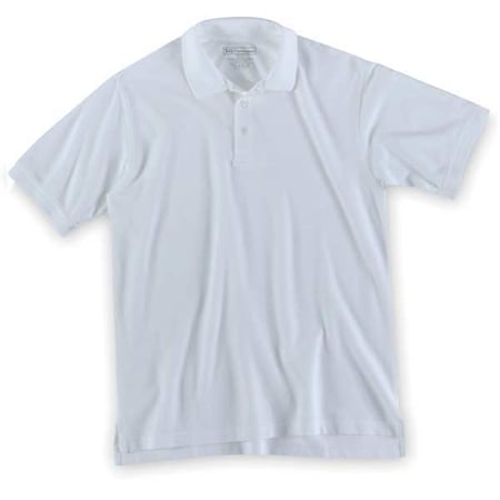 5.11 Tactical Polo Shirt, 40% Polyester, 60% Cotton, Button, 2 Pocket(s), White, XL 41180