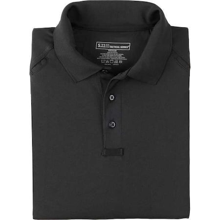 5.11 Tactical Polo Shirt, 100% Polyester, Button, 2 Pocket(s), Black, 4XL 71049T