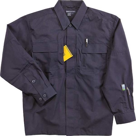 5.11 Tactical Shirt, 35% Cotton Ripstop, 65% Polyester, Button, Hook-and-Loop, 4 Pocket(s), Navy, 3XL 72054T