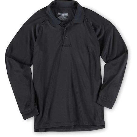5.11 Tactical Polo Shirt, 100% Polyester, Button, 2 Pocket(s), Black, 2XL 72049T