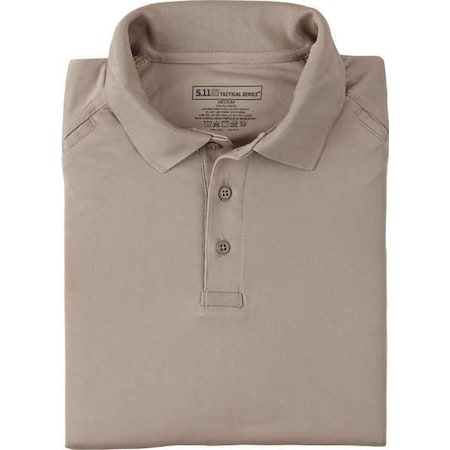5.11 Tactical Polo Shirt, 100% Polyester, Button, 2 Pocket(s), Tan, 5XL 72049T