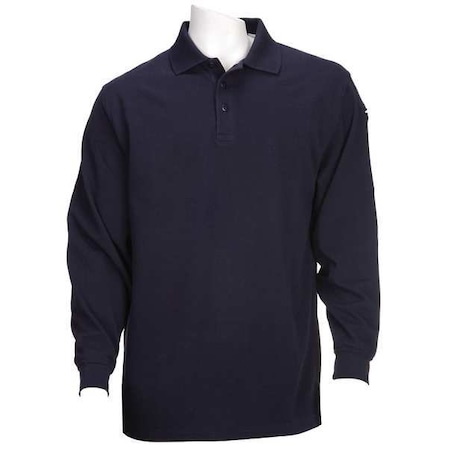 5.11 Tactical Polo Shirt, 100% Polyester, Button, 2 Pocket(s), Navy, 5XL 72049T