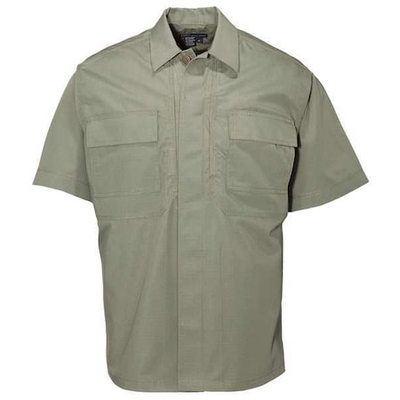 5.11 Tactical Shirt, 35% Cotton, 65% Polyester, Button, Hook-and-Loop, 5 Pocket(s), Olive Green, 2XL 71339T