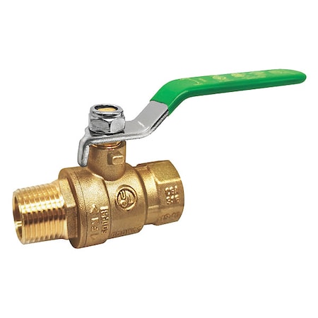 Zoro Select 2" FNPT x MNPT Brass Ball Valve Inline 107-328NL