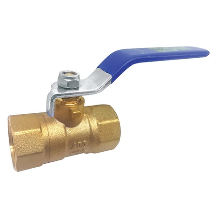 Zoro Select 1/4" FNPT Brass Ball Valve Inline, Max. Pressure: 400 psi CWP 32J027
