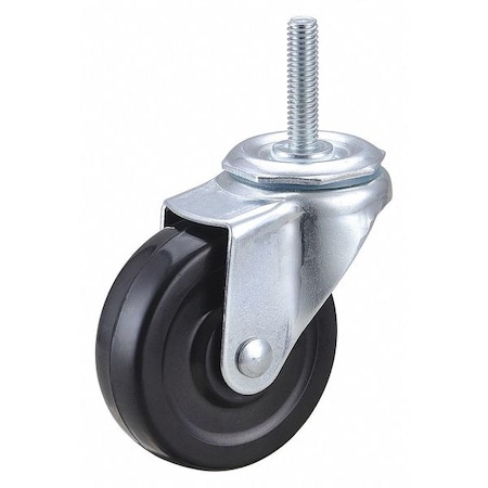 Zoro Select Swivel Stem Caster, Rubber, 3 in., 100 lb. F1RR03052S-S10
