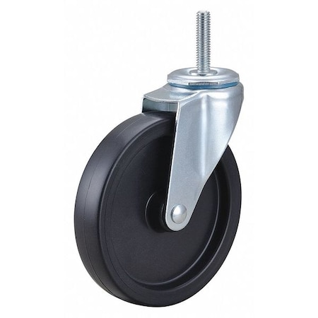 Zoro Select Swivel Stem Caster, Polyolfn, 5 in, 150 lb. F1IB05041S-S10G