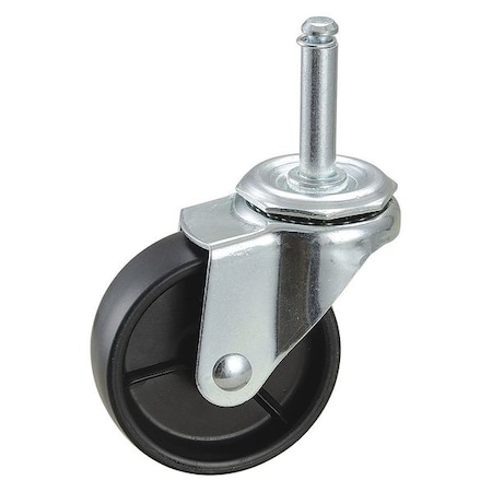 Zoro Select Swivel Stem Caster, Polyolfn, 3 in, 125 lb. 32J796