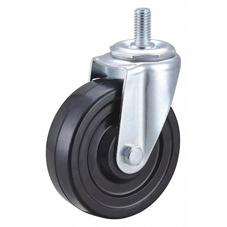 Zoro Select Swivel Stem Caster, Rubber, 4 in., 170 lb. 32J873