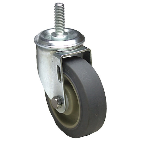 Zoro Select Swivel Stem Caster, TPR, 3-1/2 in., 250 lb. P12S-PRP035D-ST1
