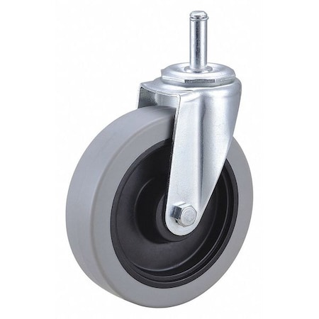 Zoro Select Swivel Stem Caster, Polyurthn, 5 in, 300 lb 32J859